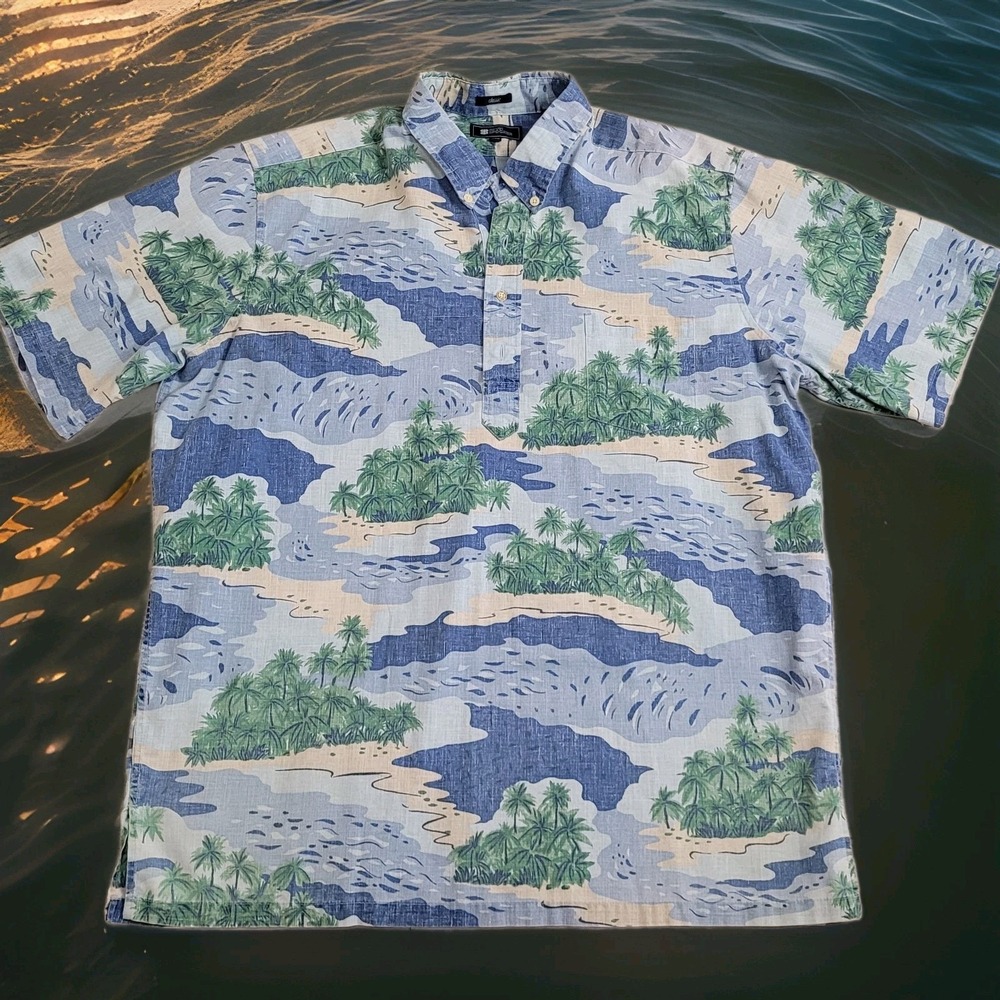 🌴 Vintage Reyn Spooner Classic Reverse Print Polo Men XXL‎ Hawaiian Floral Golf